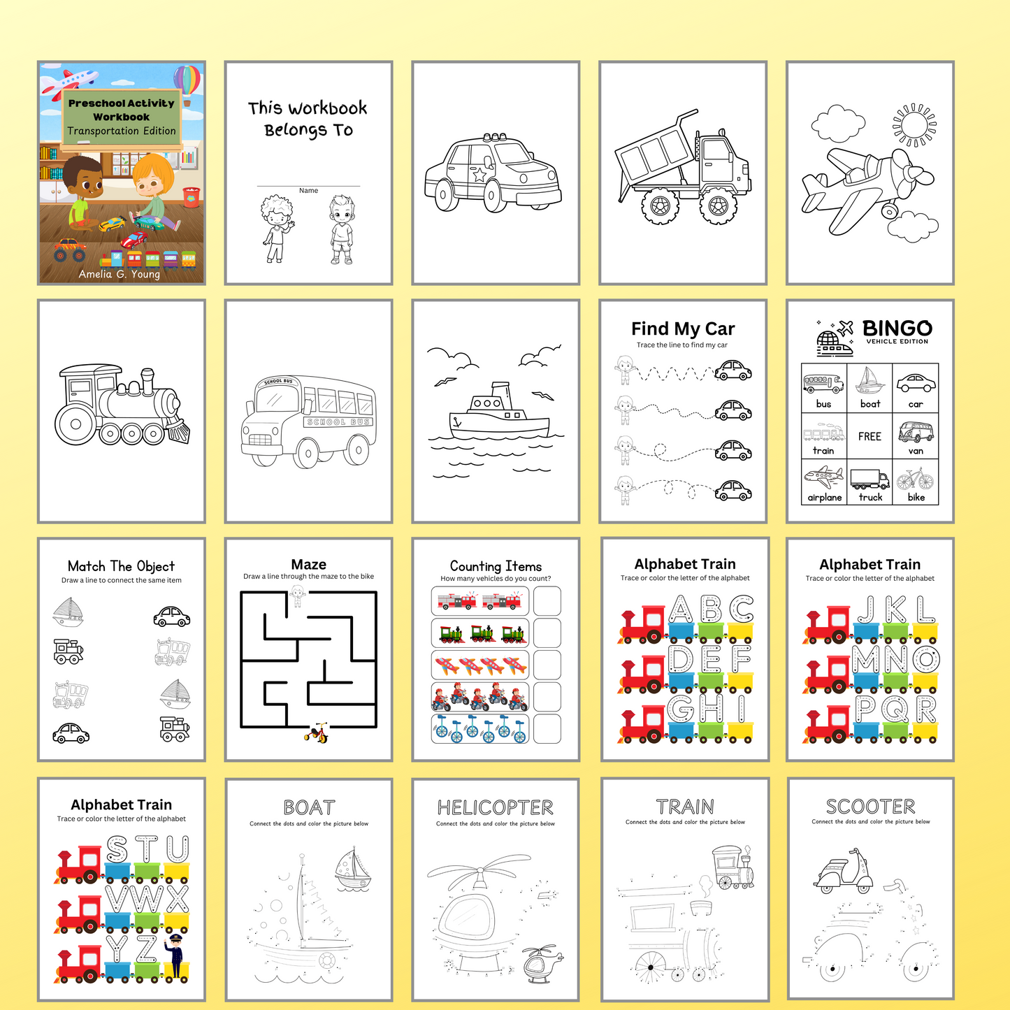 Preschool Activity Workbook Transportation Edition