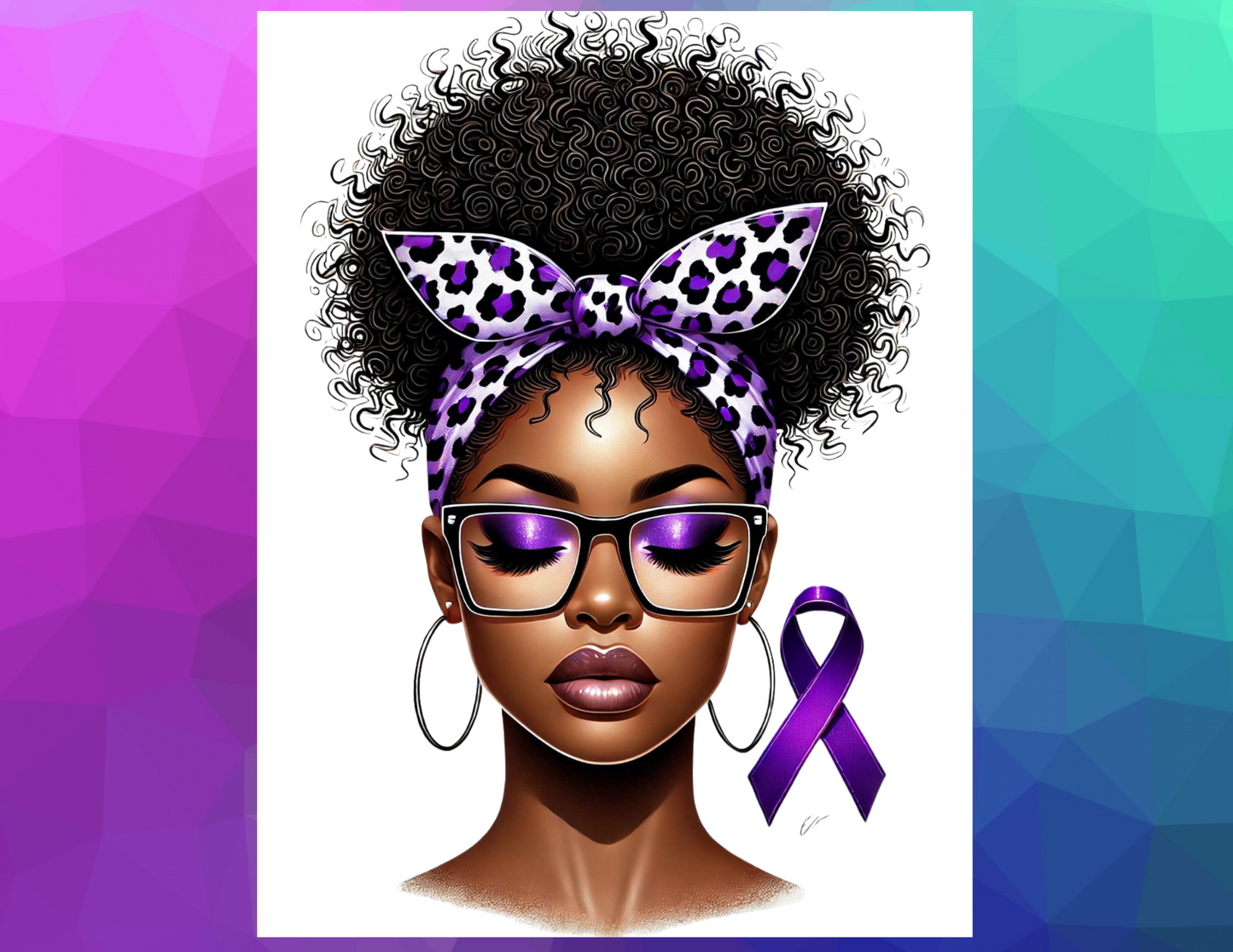 Full Face Awareness Template- Purple